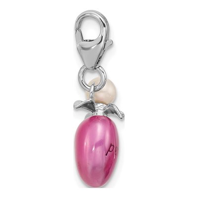 Sterling Silver Freshwater Cultured Pearl Perfume Bottle Charm – view 2