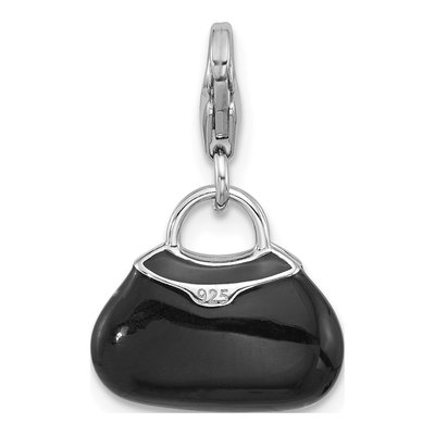 Sterling Silver Crystal Purse Charm – view 4