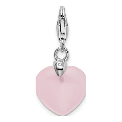 Sterling Silver Quartz Heart Charm – view 4