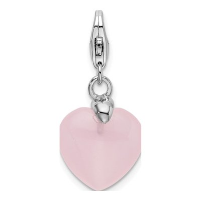 Sterling Silver Quartz Heart Charm