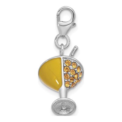 Sterling Silver Crystal Martini Glass Charm – view 3