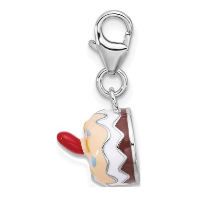 Sterling Silver Enameled Cake Charm – view 3