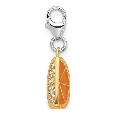 Sterling Silver Crystal Slice Charm – view 3