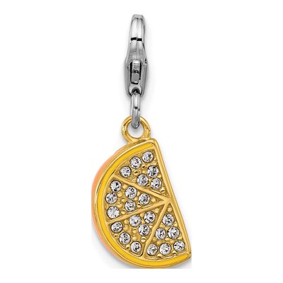 Sterling Silver Crystal Slice Charm