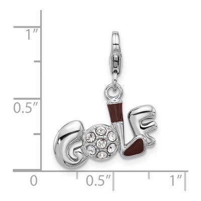 Sterling Silver Crystal Golf Charm – view 5