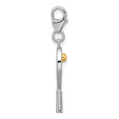 Sterling Silver CZ Tennis Racket Charm – view 3
