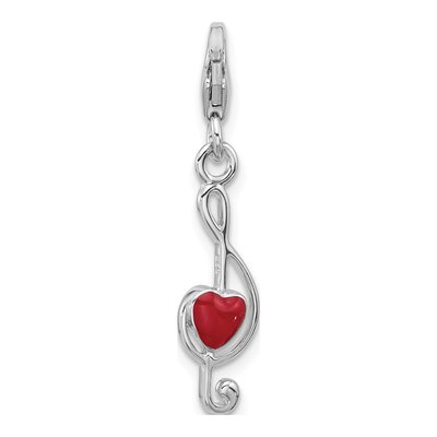 Sterling Silver Treble Clef Charm – view 4