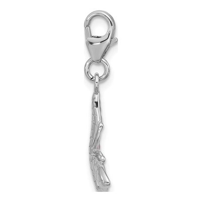 Sterling Silver Purple Enamel Butterfly Charm – view 3
