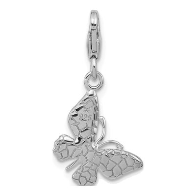 Sterling Silver Purple Enamel Butterfly Charm – view 4