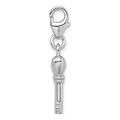 Sterling Silver 3-D Key Charm – view 3