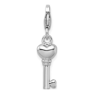 Sterling Silver 3-D Key Charm – view 4