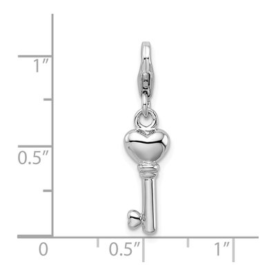 Sterling Silver 3-D Key Charm – view 5