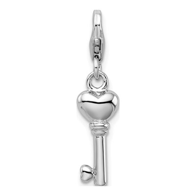 Sterling Silver 3-D Key Charm
