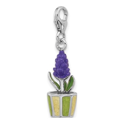 Sterling Silver 3D Flower Pot Charm – view 5