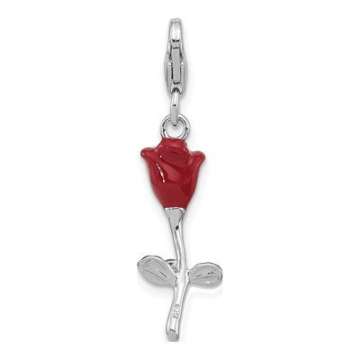 Sterling Silver 3-D Red Green Enameled Charm – view 4