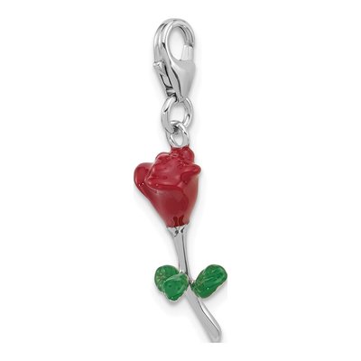 Sterling Silver 3-D Red Green Enameled Charm – view 5