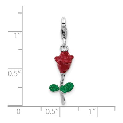 Sterling Silver 3-D Red Green Enameled Charm – view 6