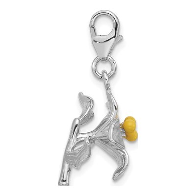 Sterling Silver Plumeria Charm – view 3