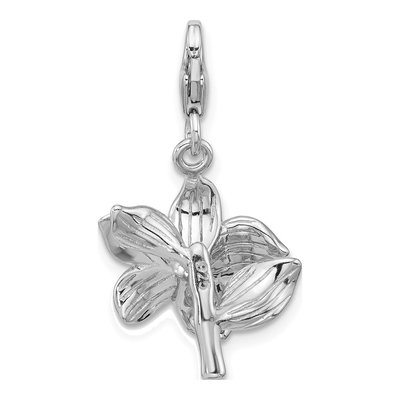 Sterling Silver Plumeria Charm – view 4
