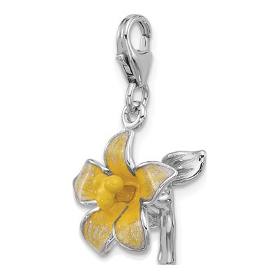 Sterling Silver Plumeria Charm – view 5