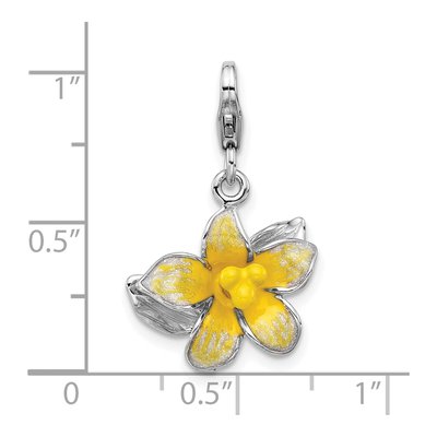 Sterling Silver Plumeria Charm – view 6
