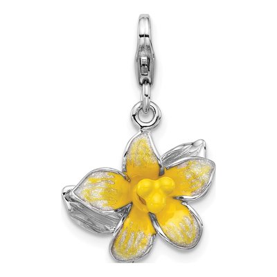 Sterling Silver Plumeria Charm