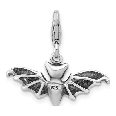 Sterling Silver 3D Bat Charm – view 4