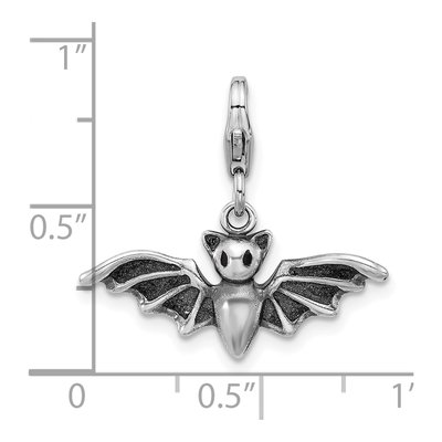 Sterling Silver 3D Bat Charm – view 5