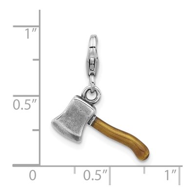 Sterling Silver 3D Axe Charm – view 6