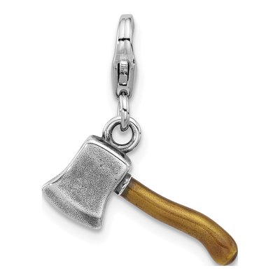 Sterling Silver 3D Axe Charm