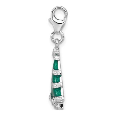 Sterling Silver Crystal Christmas Tree Charm – view 3
