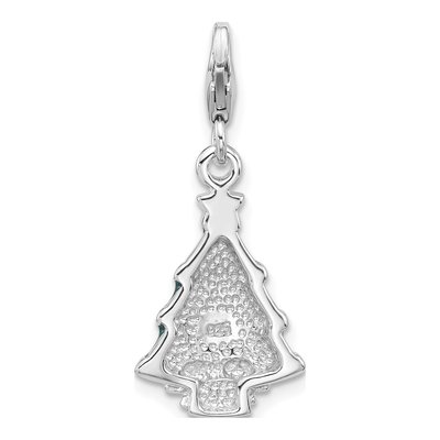 Sterling Silver Crystal Christmas Tree Charm – view 4