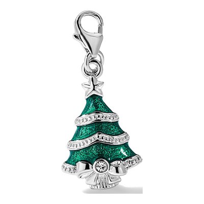 Sterling Silver Crystal Christmas Tree Charm – view 6