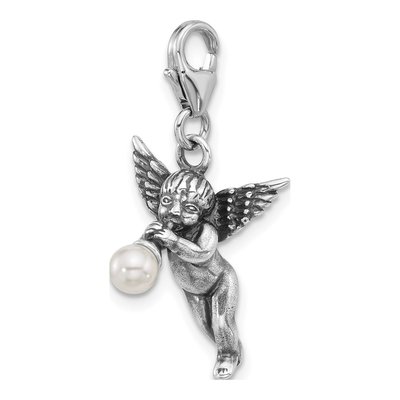 Sterling Silver Pearl Angel Charm – view 4
