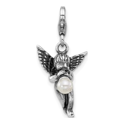 Sterling Silver Pearl Angel Charm