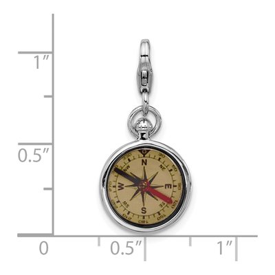 Sterling Silver Reversible Compass Charm – view 6