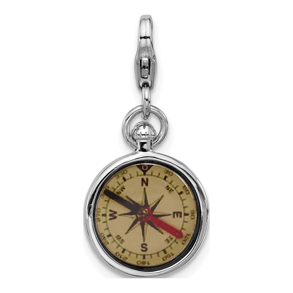 Sterling Silver Reversible Compass Charm