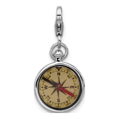 Sterling Silver Reversible Compass Charm