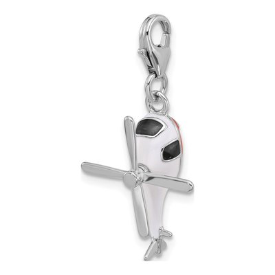 Sterling Silver 3D Helicopter Charm – view 5