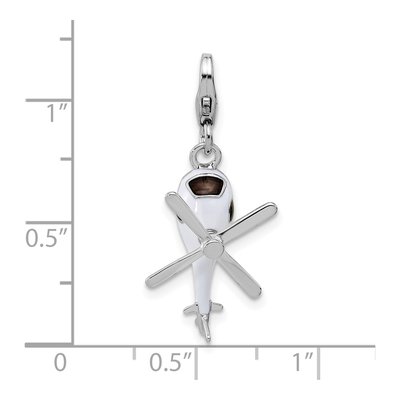 Sterling Silver 3D Helicopter Charm – view 6