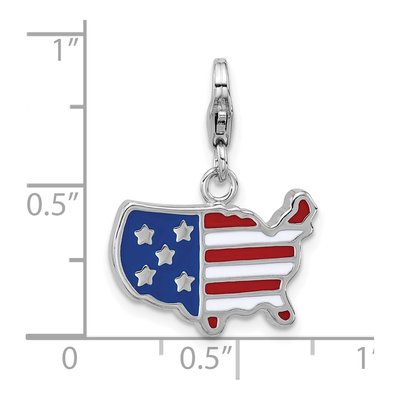 Sterling Silver American Flag Charm – view 5