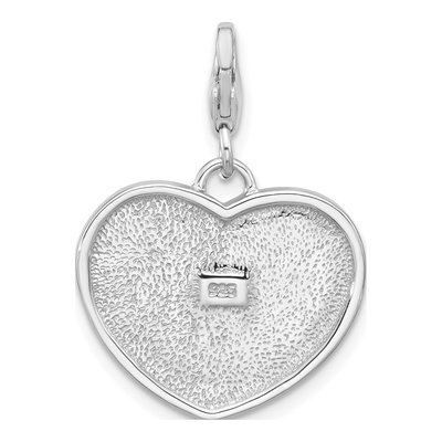 Sterling Silver Flag Heart Charm – view 4