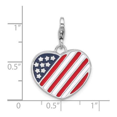 Sterling Silver Flag Heart Charm – view 5