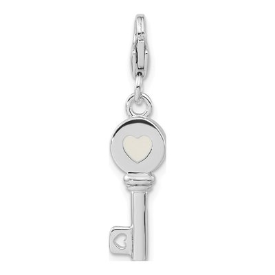 Sterling Silver Enamel Key Charm – view 4