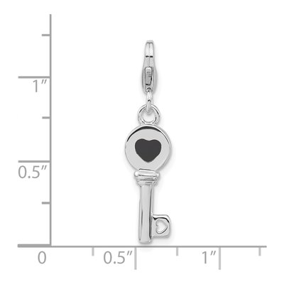 Sterling Silver Enamel Key Charm – view 5