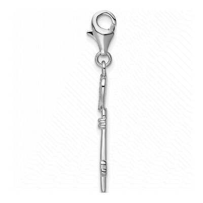 Sterling Silver CZ Heart Key Charm – view 3