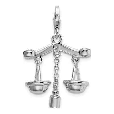 Sterling Silver Scales of Justice Charm – view 4