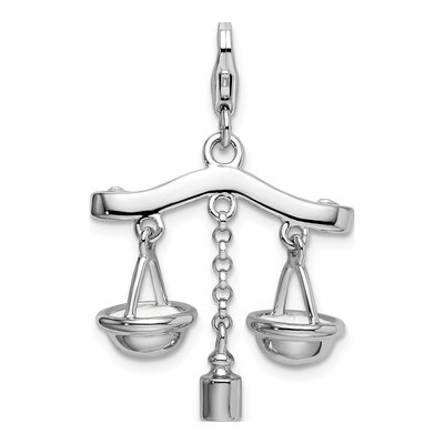 Sterling Silver Scales of Justice Charm