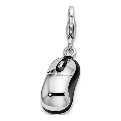Sterling Silver Enamel Mouse Charm – view 5
