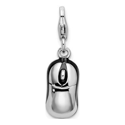 Sterling Silver Enamel Mouse Charm